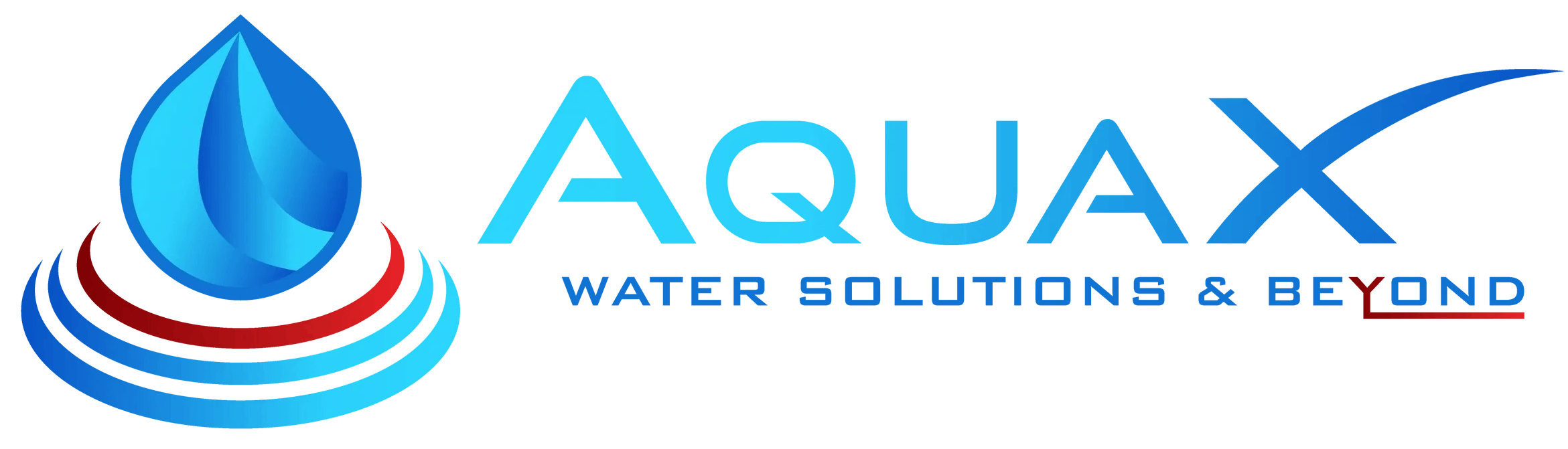 AquaX logo with water droplet